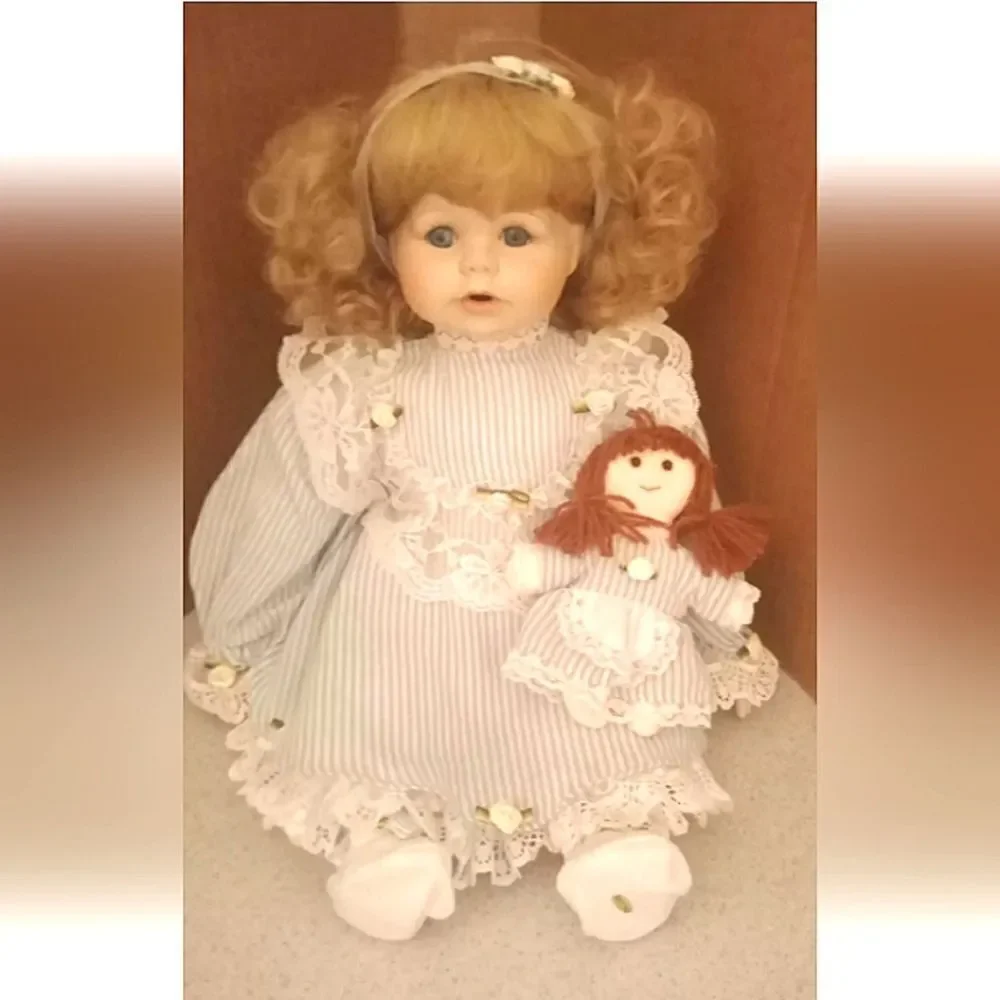 Toddler doll with baby rag doll...Brittany is adorable. Sitting 10